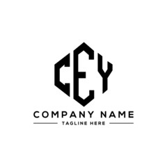 CEY letter logo design with polygon shape. CEY polygon logo monogram. CEY cube logo design. CEY hexagon vector logo template white and black colors. CEY monogram, CEY business and real estate logo. 