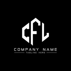 CFL letter logo design with polygon shape. CFL polygon logo monogram. CFL cube logo design. CFL hexagon vector logo template white and black colors. CFL monogram, CFL business and real estate logo. 