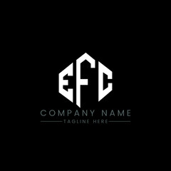 EFC letter logo design with polygon shape. EFC polygon logo monogram. EFC cube logo design. EFC hexagon vector logo template white and black colors. EFC monogram, EFC business and real estate logo. 