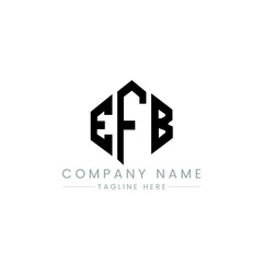 EFB letter logo design with polygon shape. EFB polygon logo monogram. EFB cube logo design. EFB hexagon vector logo template white and black colors. EFB monogram, EFB business and real estate logo. 