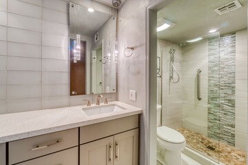 bathroom interior with shower