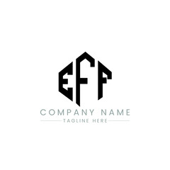 EFF letter logo design with polygon shape. EFF polygon logo monogram. EFF cube logo design. EFF hexagon vector logo template white and black colors. EFF monogram, EFF business and real estate logo. 