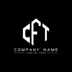 CFT letter logo design with polygon shape. CFT polygon logo monogram. CFT cube logo design. CFT hexagon vector logo template white and black colors. CFT monogram, CFT business and real estate logo. 