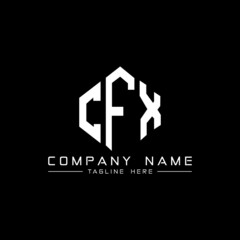 CFX letter logo design with polygon shape. CFX  polygon logo monogram. CFX cube logo design. CFX hexagon vector logo template white and black colors. CFX monogram, CFX business and real estate logo. 