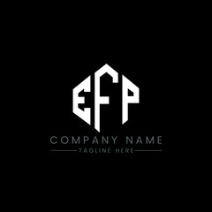 EFP letter logo design with polygon shape. EFP polygon logo monogram. EFP cube logo design. EFP hexagon vector logo template white and black colors. EFP monogram, EFP business and real estate logo. 