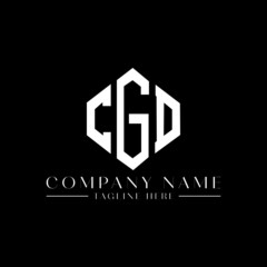 CGD letter logo design with polygon shape. CGD polygon logo monogram. CGD cube logo design. CGD hexagon vector logo template white and black colors. CGD monogram, CGD business and real estate logo. 