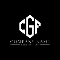 CGF letter logo design with polygon shape. CGF polygon logo monogram. CGF cube logo design. CGF hexagon vector logo template white and black colors. CGF monogram, CGF business and real estate logo. 
