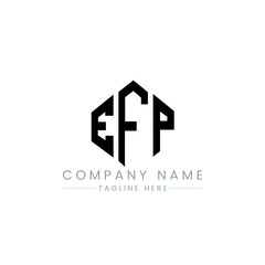 EFP letter logo design with polygon shape. EFP polygon logo monogram. EFP cube logo design. EFP hexagon vector logo template white and black colors. EFP monogram, EFP business and real estate logo. 