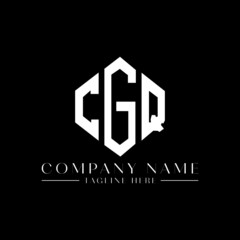 CGQ letter logo design with polygon shape. CGQ polygon logo monogram. CGQ cube logo design. CGQ hexagon vector logo template white and black colors. CGQ monogram, CGQ business and real estate logo. 