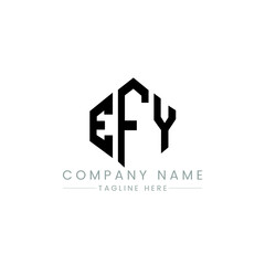 EFY letter logo design with polygon shape. EFY polygon logo monogram. EFY cube logo design. EFY hexagon vector logo template white and black colors. EFY monogram, EFY business and real estate logo. 