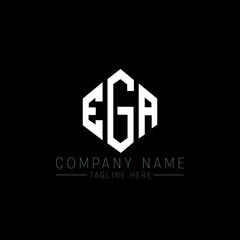 EGA letter logo design with polygon shape. EGA polygon logo monogram. EGA cube logo design. EGA hexagon vector logo template white and black colors. EGA monogram, EGA business and real estate logo. 