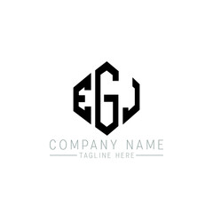 EGJ letter logo design with polygon shape. EGJ polygon logo monogram. EGJ cube logo design. EGJ hexagon vector logo template white and black colors. EGJ monogram, EGJ business and real estate logo. 