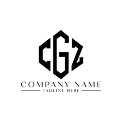 CGZ letter logo design with polygon shape. CGZ polygon logo monogram. CGZ cube logo design. CGZ hexagon vector logo template white and black colors. CGZ monogram, CGZ business and real estate logo. 