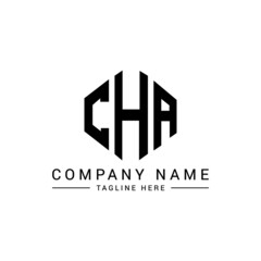 CHA letter logo design with polygon shape. CHA polygon logo monogram. CHA cube logo design. CHA hexagon vector logo template white and black colors. CHA monogram, CHA business and real estate logo. 