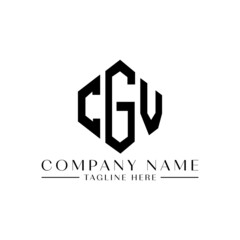CGV letter logo design with polygon shape. CGV polygon logo monogram. CGV cube logo design. CGV hexagon vector logo template white and black colors. CGV monogram, CGV business and real estate logo. 