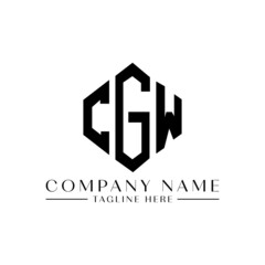 CGW letter logo design with polygon shape. CGW polygon logo monogram. CGW cube logo design. CGW hexagon vector logo template white and black colors. CGW monogram, CGW business and real estate logo. 