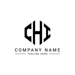 CHI letter logo design with polygon shape. CHI polygon logo monogram. CHI cube logo design. CHI hexagon vector logo template white and black colors. CHI monogram, CHI business and real estate logo. 