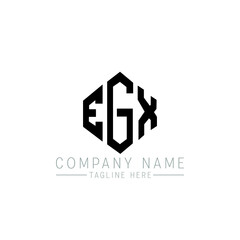 EGX letter logo design with polygon shape. EGX polygon logo monogram. EGX cube logo design. EGX hexagon vector logo template white and black colors. EGX monogram, EGX business and real estate logo. 