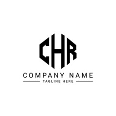 CHR letter logo design with polygon shape. CHR polygon logo monogram. CHR cube logo design. CHR hexagon vector logo template white and black colors. CHR monogram, CHR business and real estate logo. 