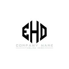 EHD letter logo design with polygon shape. EHD polygon logo monogram. EHD cube logo design. EHD hexagon vector logo template white and black colors. EHD monogram, EHD business and real estate logo. 
