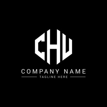 CHU letter logo design with polygon shape. CHU polygon logo monogram. CHU cube logo design. CHU hexagon vector logo template white and black colors. CHU monogram, CHU business and real estate logo. 