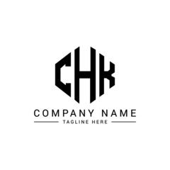 CHK letter logo design with polygon shape. CHK polygon logo monogram. CHK cube logo design. CHK hexagon vector logo template white and black colors. CHK monogram, CHK business and real estate logo. 