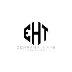 EHT letter logo design with polygon shape. EHT polygon logo monogram. EHT cube logo design. EHT hexagon vector logo template white and black colors. EHT monogram, EHT business and real estate logo. 