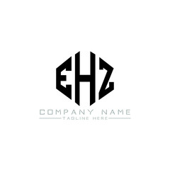 EHZ letter logo design with polygon shape. EHZ polygon logo monogram. EHZ cube logo design. EHZ hexagon vector logo template white and black colors. EHZ monogram, EHZ business and real estate logo. 