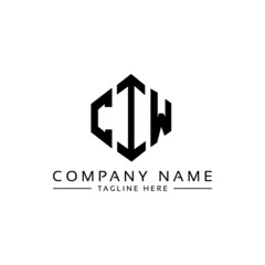 CIW letter logo design with polygon shape. CIW polygon logo monogram. CIW cube logo design. CIW hexagon vector logo template white and black colors. CIW monogram, CIW business and real estate logo. 
