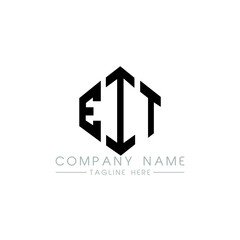 EIT letter logo design with polygon shape. EIT polygon logo monogram. EIT cube logo design. EIT hexagon vector logo template white and black colors. EIT monogram, EIT business and real estate logo. 