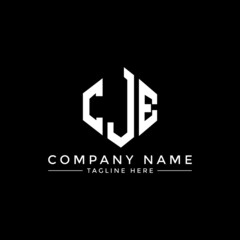 CJE letter logo design with polygon shape. CJE polygon logo monogram. CJE cube logo design. CJE hexagon vector logo template white and black colors. CJE monogram, CJE business and real estate logo. 