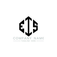 EIS letter logo design with polygon shape. EIS polygon logo monogram. EIS cube logo design. EIS hexagon vector logo template white and black colors. EIS monogram, EIS business and real estate logo. 