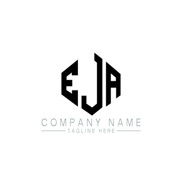 EJA letter logo design with polygon shape. EJA polygon logo monogram. EJA cube logo design. EJA hexagon vector logo template white and black colors. EJA monogram, EJA business and real estate logo. 