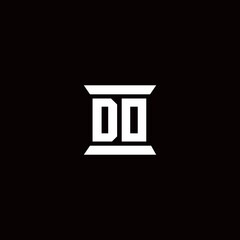 DO Logo monogram with pillar shape designs template