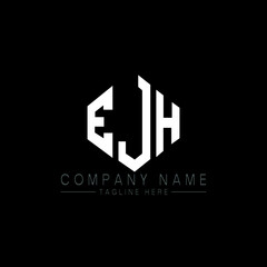 EJH letter logo design with polygon shape. EJH polygon logo monogram. EJH cube logo design. EJH hexagon vector logo template white and black colors. EJH monogram, EJH business and real estate logo. 