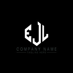 EJL letter logo design with polygon shape. EJL polygon logo monogram. EJL cube logo design. EJL hexagon vector logo template white and black colors. EJL monogram, EJL business and real estate logo. 