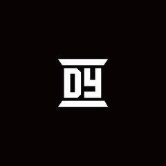 DY Logo monogram with pillar shape designs template