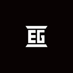 EG Logo monogram with pillar shape designs template