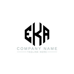 EKA letter logo design with polygon shape. EKA polygon logo monogram. EKA cube logo design. EKA hexagon vector logo template white and black colors. EKA monogram, EKA business and real estate logo. 