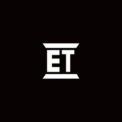 ET Logo monogram with pillar shape designs template