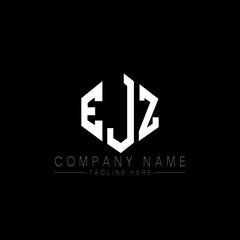 Obraz premium EJZ letter logo design with polygon shape. EJZ polygon logo monogram. EJZ cube logo design. EJZ hexagon vector logo template white and black colors. EJZ monogram, EJZ business and real estate logo. 
