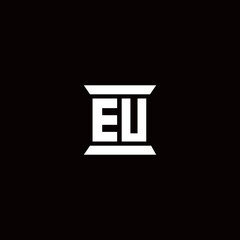 EU Logo monogram with pillar shape designs template