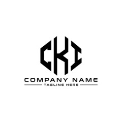 CKI letter logo design with polygon shape. CKI polygon logo monogram. CKI cube logo design. CKI hexagon vector logo template white and black colors. CKI monogram, CKI business and real estate logo. 