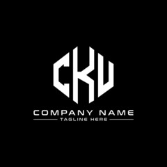 CKU letter logo design with polygon shape. CKU polygon logo monogram. CKU cube logo design. CKU hexagon vector logo template white and black colors. CKU monogram, CKU business and real estate logo. 
