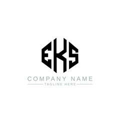 EKS letter logo design with polygon shape. EKS polygon logo monogram. EKS cube logo design. EKS hexagon vector logo template white and black colors. EKS monogram, EKS business and real estate logo. 