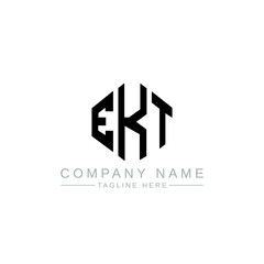 EKT letter logo design with polygon shape. EKT polygon logo monogram. EKT cube logo design. EKT hexagon vector logo template white and black colors. EKT monogram, EKT business and real estate logo. 
