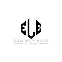 Obraz premium ELE letter logo design with polygon shape. ELE polygon logo monogram. ELE cube logo design. ELE hexagon vector logo template white and black colors. ELE monogram, ELE business and real estate logo. 
