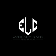 Fototapeta premium ELC letter logo design with polygon shape. ELC polygon logo monogram. ELC cube logo design. ELC hexagon vector logo template white and black colors. ELC monogram, ELC business and real estate logo. 