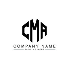 Fototapeta premium CMA letter logo design with polygon shape. CMA polygon logo monogram. CMA cube logo design. CMA hexagon vector logo template white and black colors. CMA monogram, CMA business and real estate logo. 