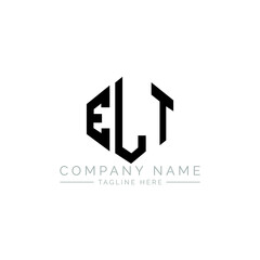 ELT letter logo design with polygon shape. ELT polygon logo monogram. ELT cube logo design. ELT hexagon vector logo template white and black colors. ELT monogram, ELT business and real estate logo. 